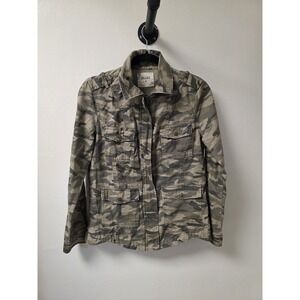 Mudd Women's Camouflage Jacket - Size M - Military Style - Button & Zipper Front
